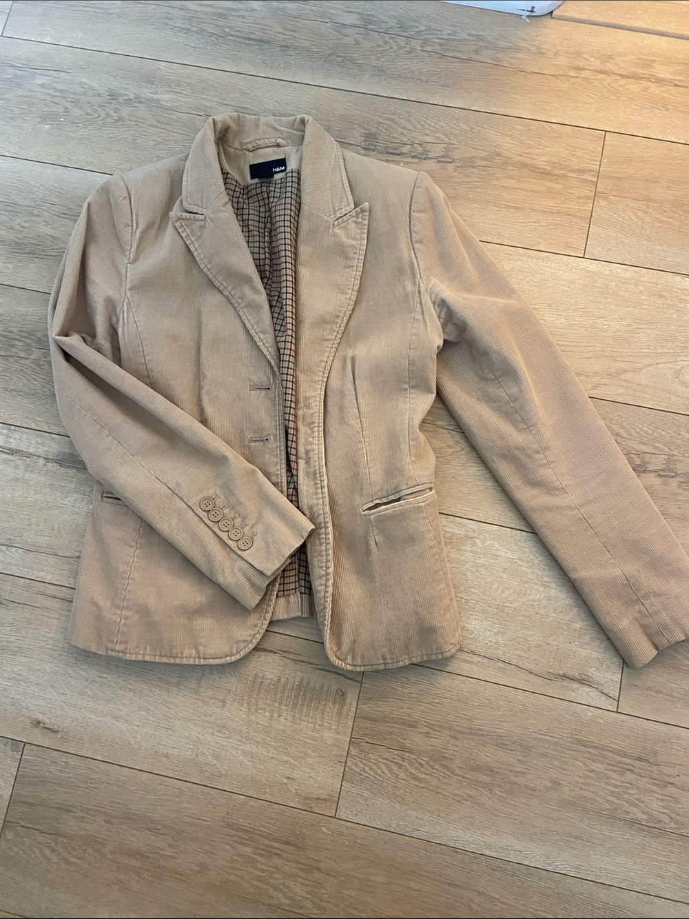 H&M Beige Corduroy Blazer Jacket